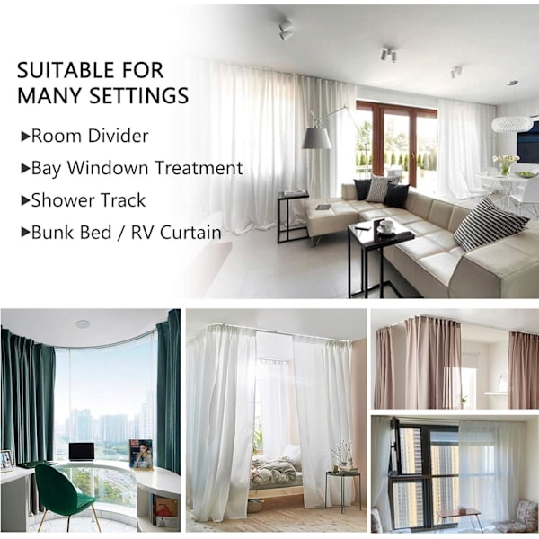 【BQ】Ceiling Curtain Track 4 Meter Ceiling Wall Mount Room Divider