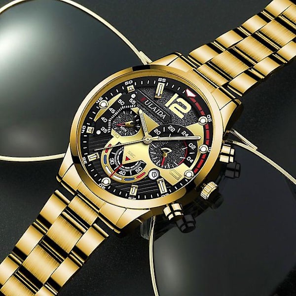 Quartz Watch Steel Band Casual Calendar Herrklocka Mode Watch Watch