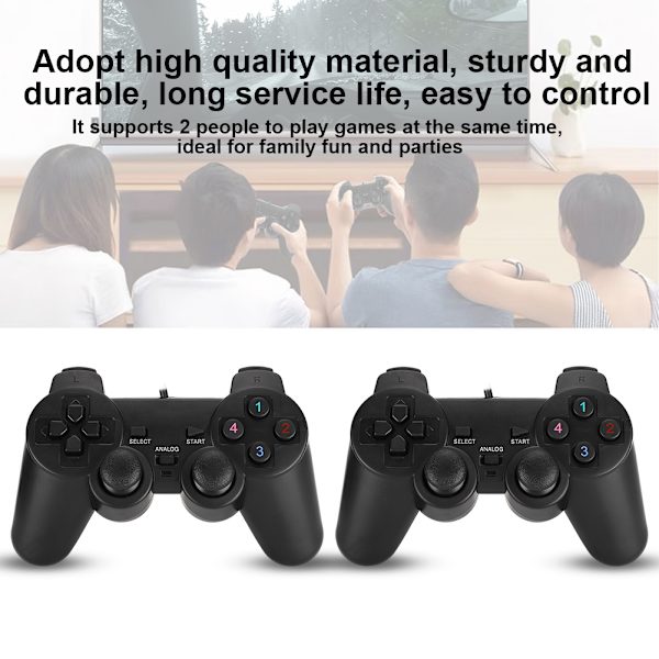 USB Vibrations Dubbelverkande Gamepad Handkontroll Joystick för PC Dator