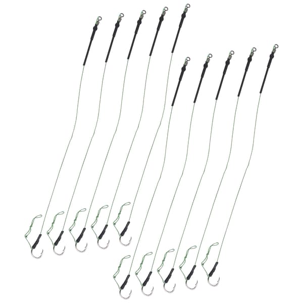 5 sæt karpefiskeri hårrigge med metalkroge og maddingtråd