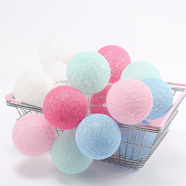 Cotton Ball Fairy Lights Led batteridrivna String Fairy Light