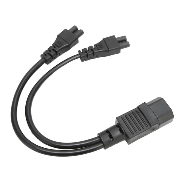 Dobbelt kvindelig strømkabel til bærbar computeradapter, 100-250V