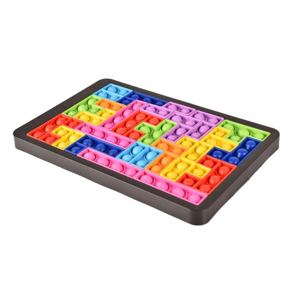 Interaktivt pusselbyggblockspel Push Bubble Fidget Blocks Leksaker