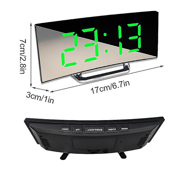 Led digital vekkerklokke Desktop Bordklokke Elektronisk klokke Snooze-funksjon Alarmklokke Digital White