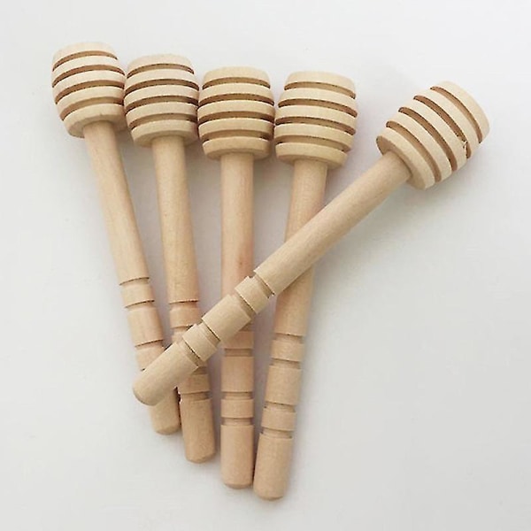 50 stk Mini Wood Honey Stick skje Stick Dipper Honey Røring Bar Festutstyr 8