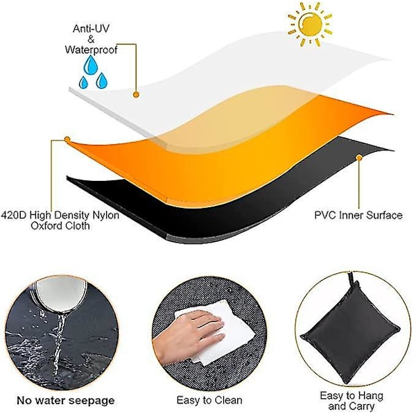 Cube Trädgårdsmöbelöverdrag, utomhusbordsöverdrag Vattentäta, kraftiga uteplatsdukar för trädgårdsmöbler 115*115*74cm