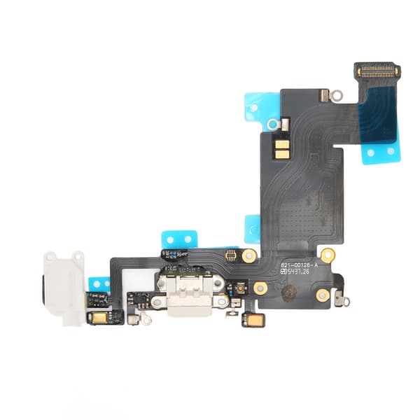 Laderportmodul USB Laderport Dockkontakt Mikrofon Hodetelefon Flexkabel Modul for iPhone 6S Plus Hvit