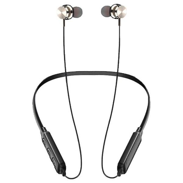 B12 Universal Wireless Bluetooth Hanging Neck In-ear Magnetic Sports Headset-svart