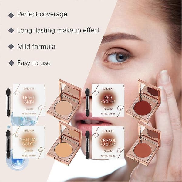 【BQ】High Coverage Tinted Clay CC Under-Eye Corrector Moisturizing Concealer for Women_Super Gift light