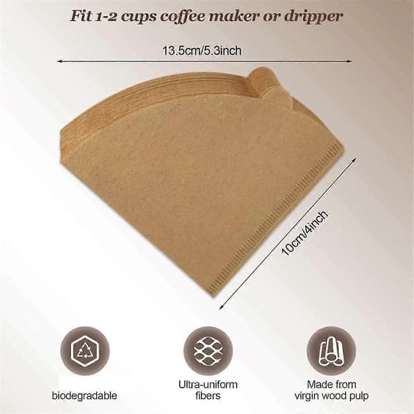 Kaffedrypper til pour-over, langsomt kaffefilter med 40 stk. papirfiltre, pour-over kaffemaskine til 1-2 kopper brygning Silver