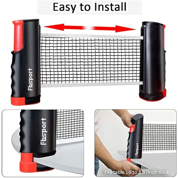 【BQ】Bärbart Pingis Set | Bordtennis Set med Flexibelt Nät