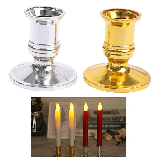 【BQ】2 stk/sæt Plastlysestage Lysestage F Gold