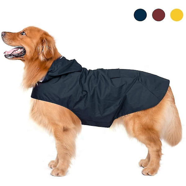 Ekstra stor hette regnfrakk til hund med refleksstrimler 100 % vanntett hunde regnjakke 3XL
