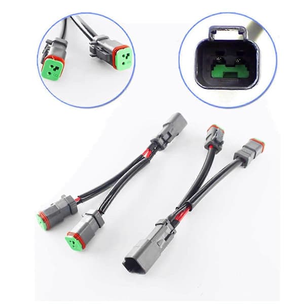 4X Y-type kabler Deutsch DT DTP 2-pin hun-adapter til LED Pod arbejdslys eftermonteringsstik ledningsnet as shown