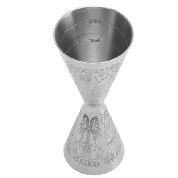 Dobbelt Hoved Cocktail Jigger Rustfrit Stål Målekop 30ml 45ml Graveret Bartender Værktøj til Hjemmebar
