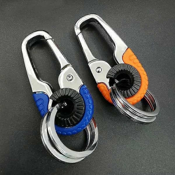 【BQ】Nøglering i rustfrit stål, multifunktionel karabinhage til mænd, bærbar hængespænde 2pcs orange
