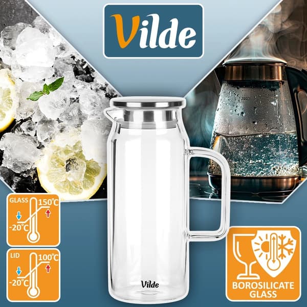 【BQ】Glaskande med si-låg, 1,5 L borosilikat-FF- 613