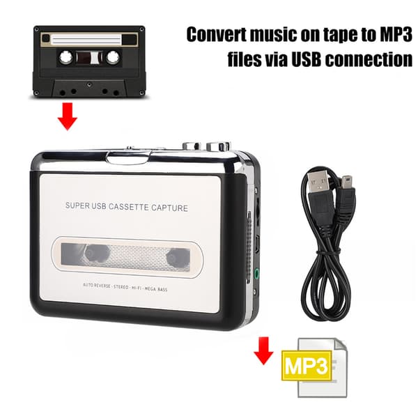 Stereo USB-kassettebånd til MP3 Capture Converter