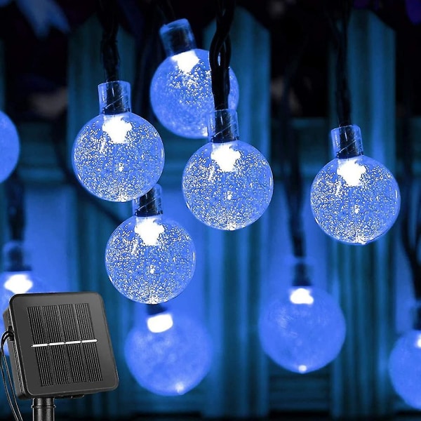 Solar String Lights, 50 led-ulkokäyttöön tarkoitettuja kristallipallokoristeita