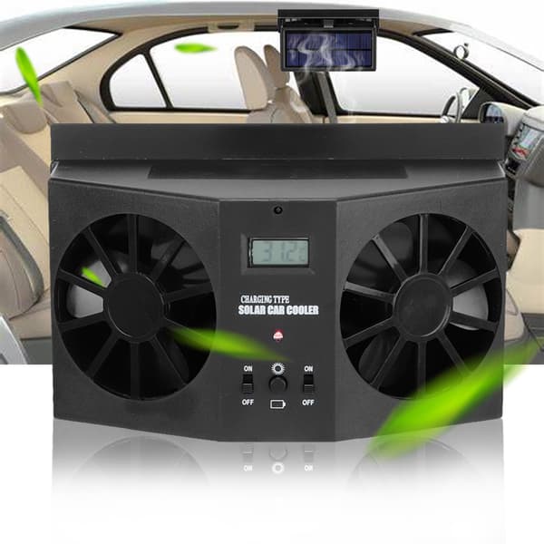 Mini bærbar solventilator til bil - afkøl din bil med ventilationsventil, sort