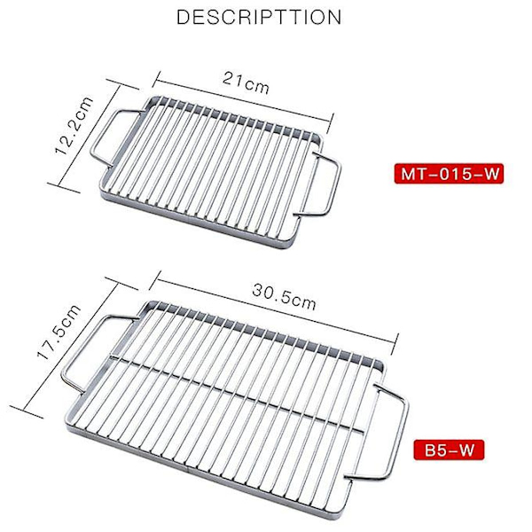 Grill Bbq Grill Net Rustfritt Stål Rack Gitterrist