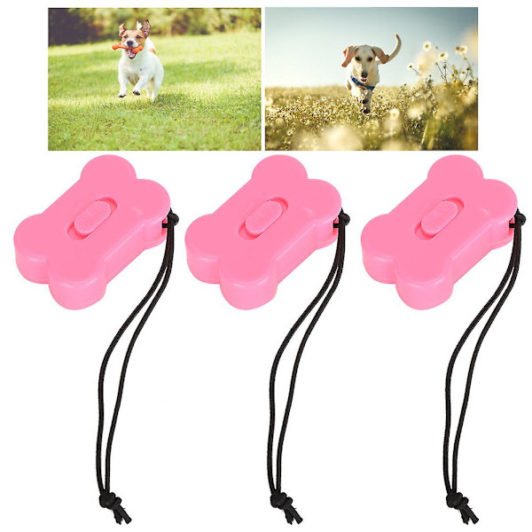 3:a set Pet Dogloudness Tre volym justerbar tränare visselpipa Clicker Marker Aid Guiderosa