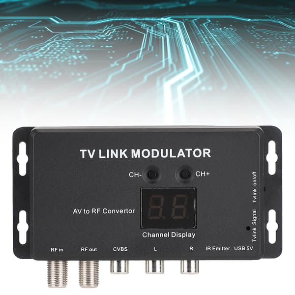 UHF TV-Link Modulator - AV til RF-omformer med IR-forlenger