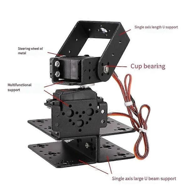 【BQ】DIY 2 DOF roterbar robotarmbaseplatform 20 kg digital servo Raspberry Pi eller MG996 programmerbart legetøj robot til Arduino kit 4