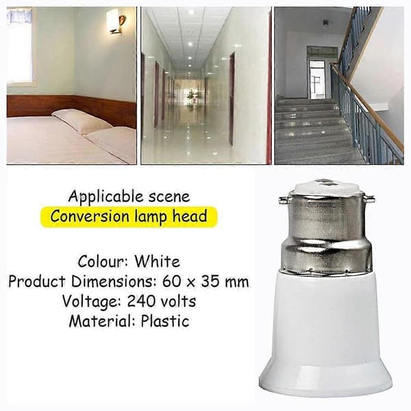 【BQ】Loftslampe Ventilator Adapter B22 til E27 Fatningskonverter B22 til E27 Pærekonverter til Lampedele Tilbehør 1pcs