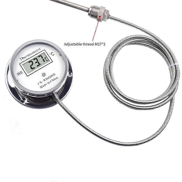 Termometer i rustfritt stål med digitalt display, vanntett probetermometer for matlaging, industri As Shown