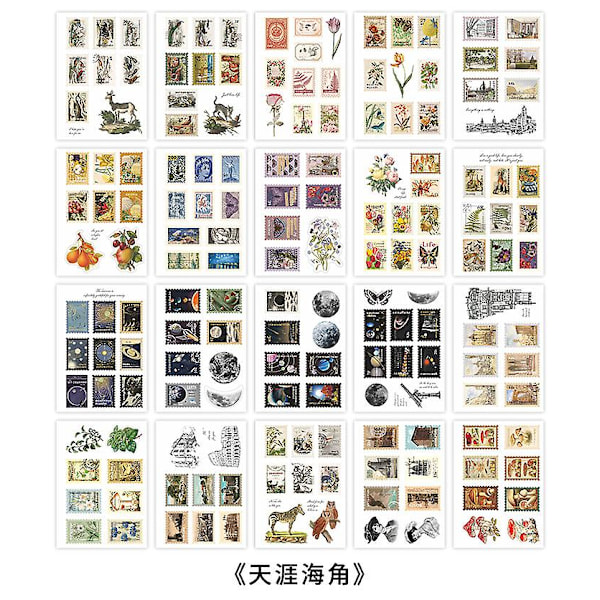 20 sider Vintage kjæledyr-klistremerkebok Gjør-det-selv dagbok Sommerfugl Ins Album Scrapbooking Retro blomstermateriale Papir Dekorative klistremerker 8