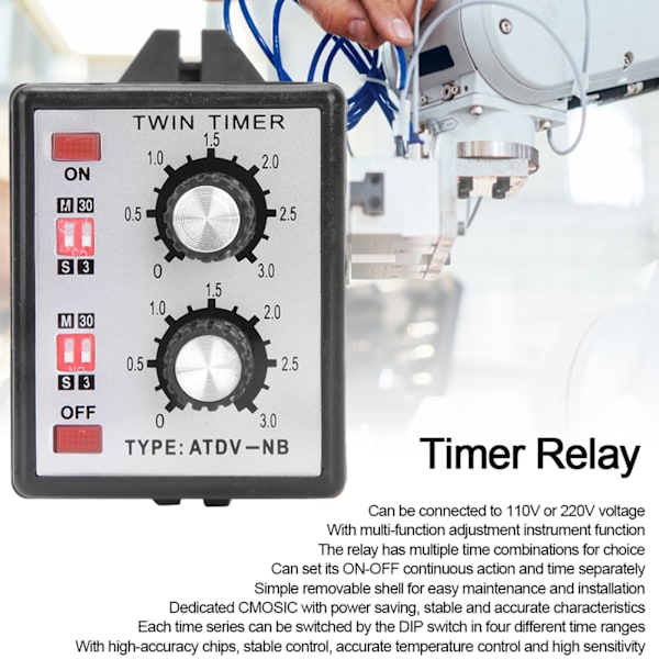 Knap Kontrol Tidsrelæ Til Fra Timer Relæ MultiSection ATDVNB AC110v 220V