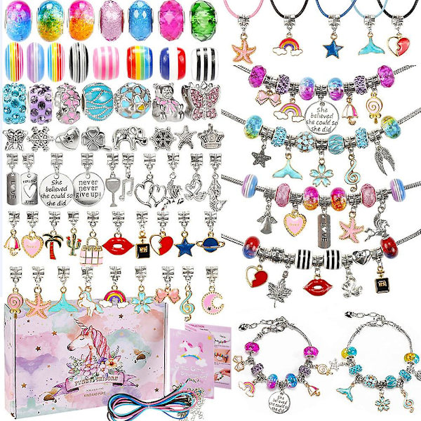 Söt rosa lila blå färg presentförpackning DIY barns Unicorn set Red Gift Set