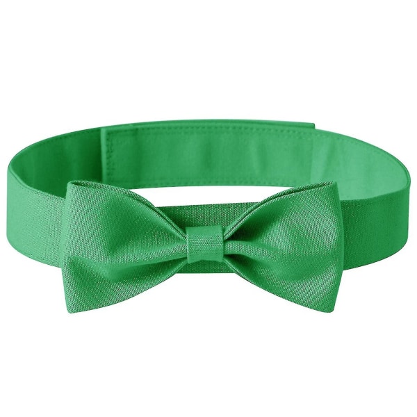 Dog Neck Tie Solid Color Adjustable Head Wear Pet Bow Collar Dog Accessories For Wedding Party Green S