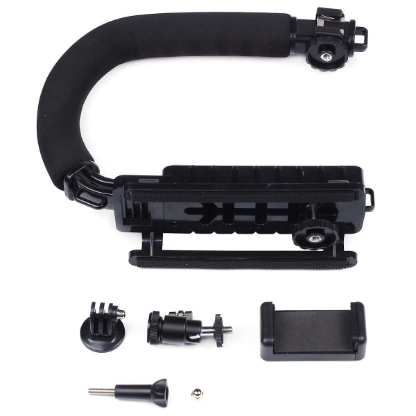 C Type Monopod Håndholdt kamera Stabilisator Holder Grip Flash Brakett Mount Adapter Tre Hot Shoe Fo Black