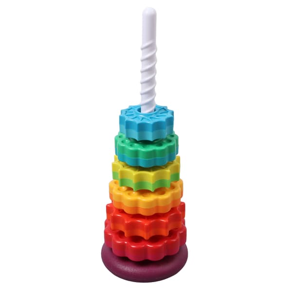 Spin Stack Legetøj Plast Farverigt Pædagogisk Hjul Spindende Stacking Legetøj Til Spædbørn Småbørn