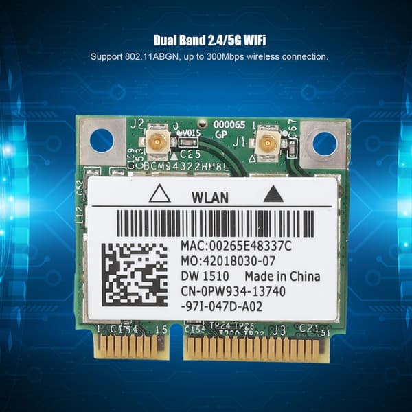 Dual Band 300Mbps Mini PCI-E trådløst nettverkskort for Dell E4200 E5500