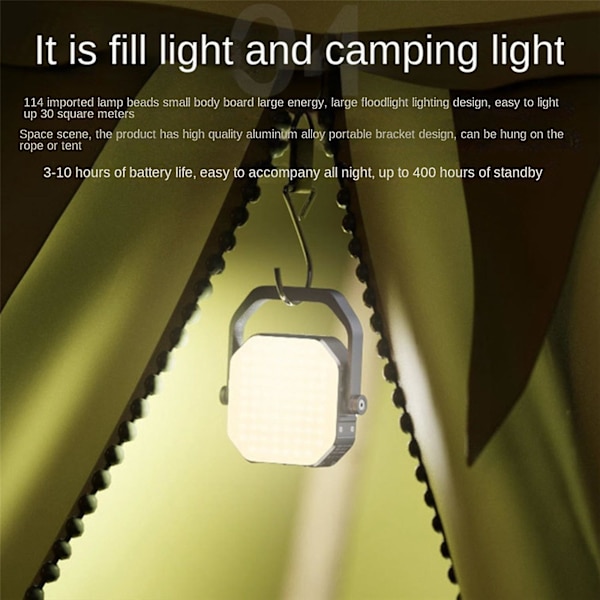 Fill Light Dubbelsidig Live Atmosphere Light Camping Light Rgb Röststyrd justering