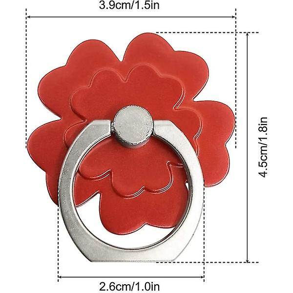 5st 360 Rotations Metall Universal Finger Ring Grip Stand Hållare red