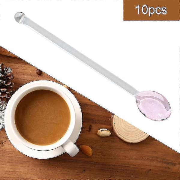 10x Glasteskedar Diskmaskinssäkra Omrörningsskedar För Kaffe - JV Pink