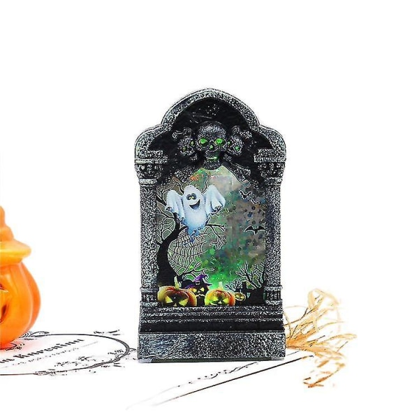 Halloween gresskarlykt Tombstone Candle Light Small Tombstone Led Scene Layout Bar Layout Dekorative rekvisitter Tombstone Pumpkin