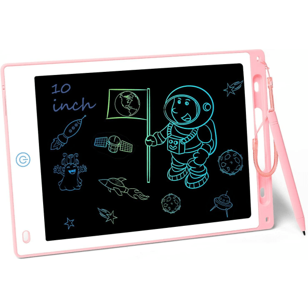 Lcd-skrivetablet, 10 tommer farverigt tegnebræt Digital Ewriter Elektronisk grafiktablet, Doodle & Scribble Boards til børn Håndskriftstegneblok L