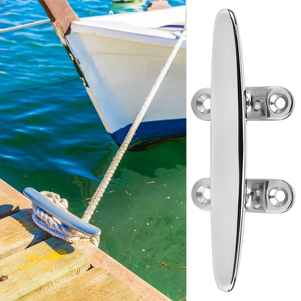 Båtklampe i rustfritt stål, speilpolert, båtlystilbehør, baseklampe, marinebase (6 tommer)