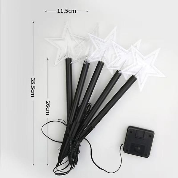 Tähti- tai lumihiutale-LED-puutarhavalot – LED-polkukoriste Puutarhan nurmikkopatio – Joulun hehkuvat joulukoristeet five-pointed star