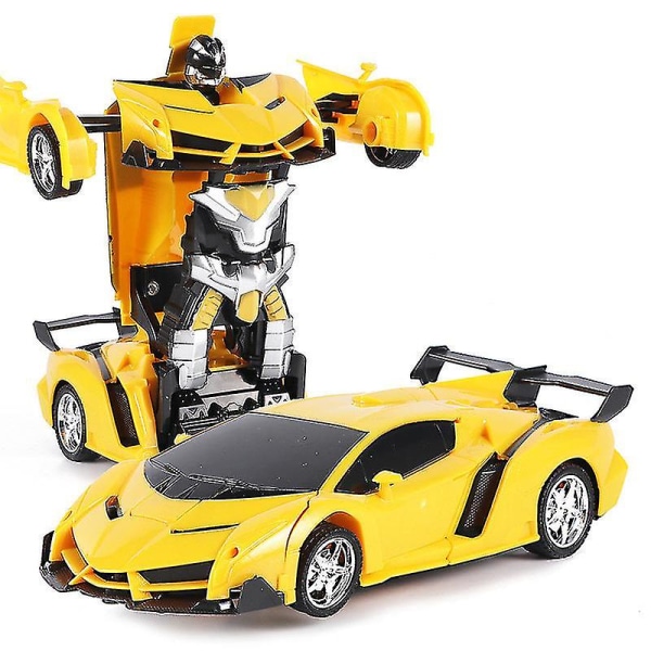 Robotbil som transformerer leker med fjernkontroll Yellow