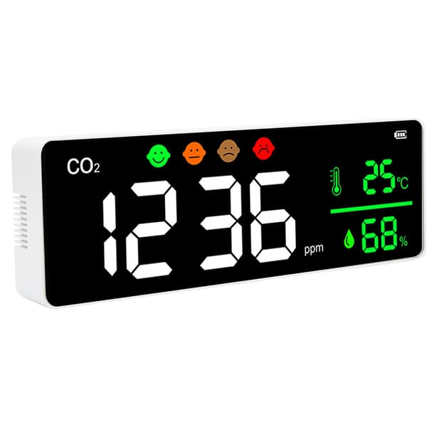 LED Luftkvalitetsmätare Väggmontering Digital Temperatur CO2 Koncentrationsdetektor DM1306