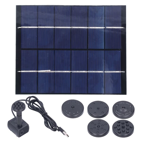 2W Solarfontene med panel Vannpumpe Solcellepanelsett for utendørs landskapsdamdekor