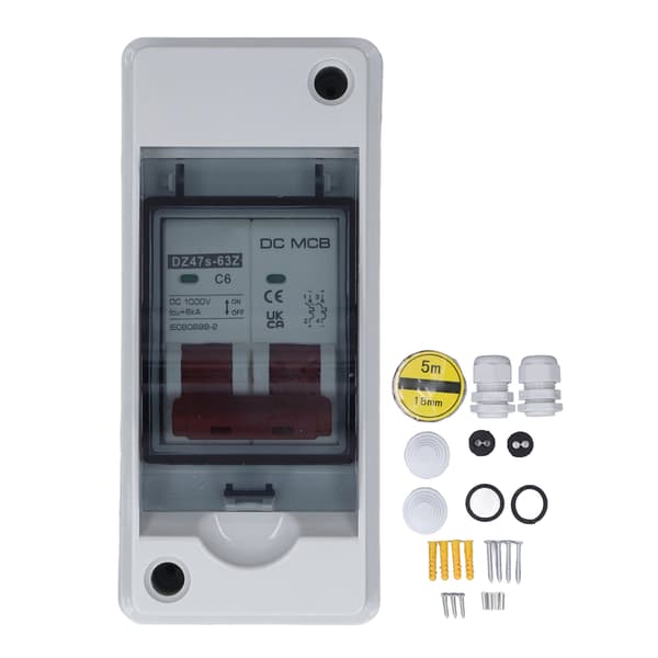 2P 1000V DC 6A Strømbryter IP65 Vanntett Boks PV Solcelleanlegg
