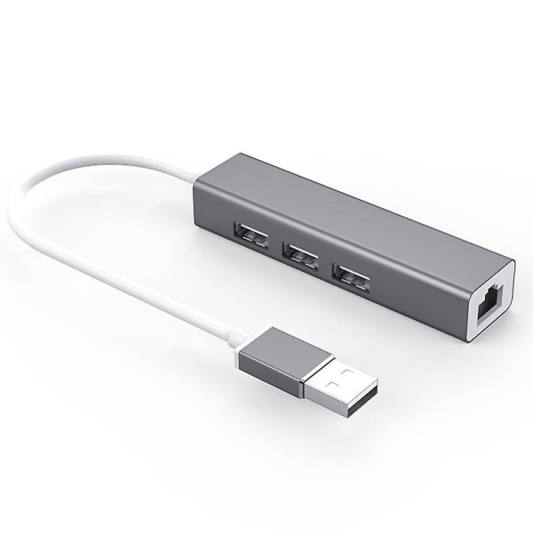 Aluminiumlegering 3.0 USB nätverkskort 2.0hub 100m nätverkskort metallskal USB dockningsstation USB till Rj45 nätverksport