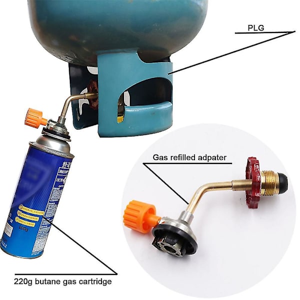 Påfyllningsbar adapterkopplingsventil för gasbutancylindrar Tank utomhuscamping